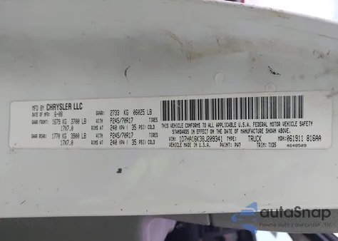 2008 Dodge Ram 1500 St/Sxt из США, поврежденный, VIN 1D7HA16K38J209341